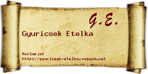 Gyuricsek Etelka névjegykártya
