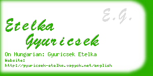 etelka gyuricsek business card